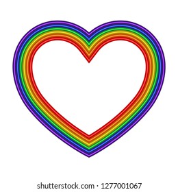 Colorful vector rainbow heart