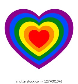 Colorful vector rainbow heart