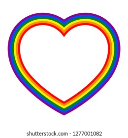 Colorful vector rainbow heart