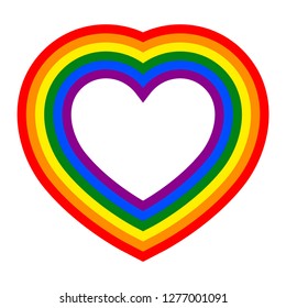 Colorful vector rainbow heart