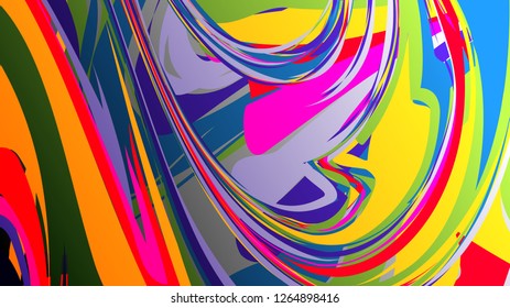 Colorful vector rainbow marbling texture, watercolor abstract background