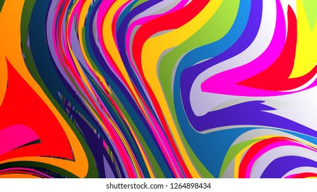 Colorful vector rainbow marbling texture, watercolor abstract background