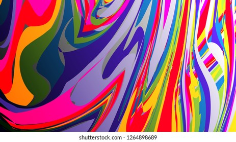 Colorful vector rainbow marbling texture, watercolor abstract background