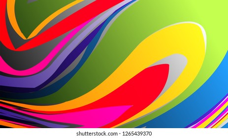 Colorful vector rainbow marbling texture, watercolor abstract background