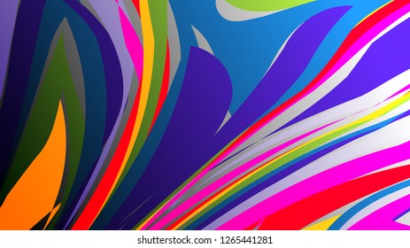 Colorful vector rainbow marbling texture, watercolor abstract background