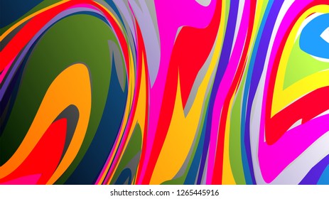 Colorful vector rainbow marbling texture, watercolor abstract background