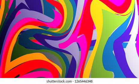 Colorful vector rainbow marbling texture, watercolor abstract background