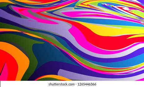 Colorful vector rainbow marbling texture, watercolor abstract background