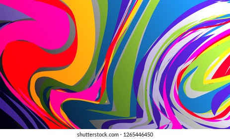 Colorful vector rainbow marbling texture, watercolor abstract background
