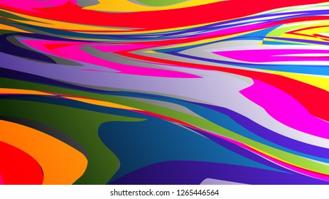 Colorful vector rainbow marbling texture, watercolor abstract background