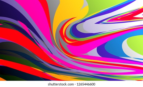 Colorful vector rainbow marbling texture, watercolor abstract background