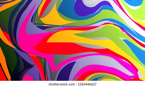 Colorful vector rainbow marbling texture, watercolor abstract background