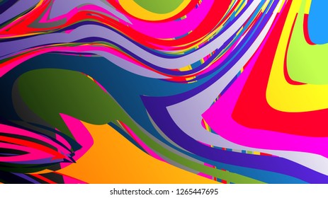 Colorful vector rainbow marbling texture, watercolor abstract background
