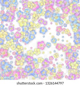 Colorful Vector Realistic Petals Falling on Transparent Background.  Spring Romantic Flowers Illustration. Flying Petals. Sakura Spa Design. Blossom Confetti. Design Elements for  St. Valentine Day.
