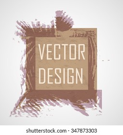 Colorful Vector Rectangle Shape with inscription . square Textured Stamps . Colorful Distressed  Brush Stroke . Icon, Logo, Banner Design .