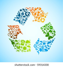 Colorful vector recycle icon
