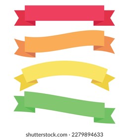 Colorful Vector Ribbon Banners collection. Set of colorful ribbons illustrations. Banner ribbon vector set
