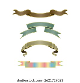Colorful Vector Ribbon Banners on White Background