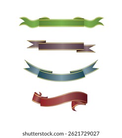 Colorful Vector Ribbon Banners on White Background