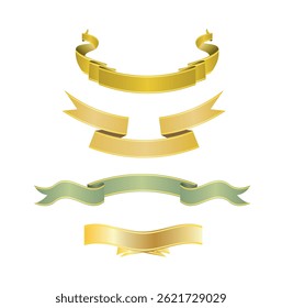 Colorful Vector Ribbon Banners on White Background