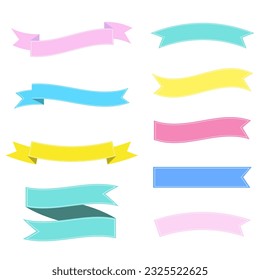 Colorful Vector Ribbon Banners  
Ribbons set in different styles