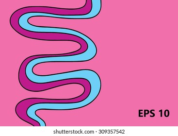 Colorful vector ribbon lines.