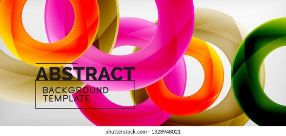 Colorful vector rings geometric abstract background, modern geometric pattern design. Business or technology presentation design template, brochure or flyer pattern, or geometric web banner, minimal