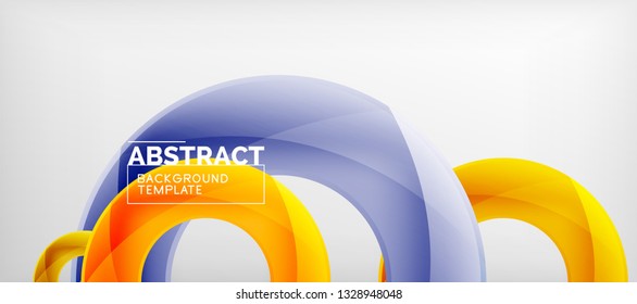 Colorful vector rings geometric abstract background, modern geometric pattern design. Business or technology presentation design template, brochure or flyer pattern, or geometric web banner, minimal