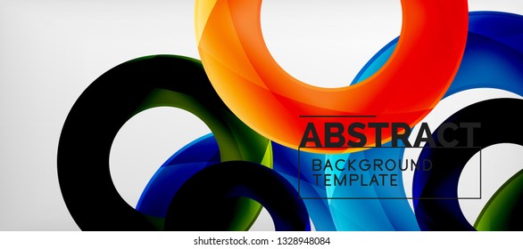 Colorful vector rings geometric abstract background, modern geometric pattern design. Business or technology presentation design template, brochure or flyer pattern, or geometric web banner, minimal