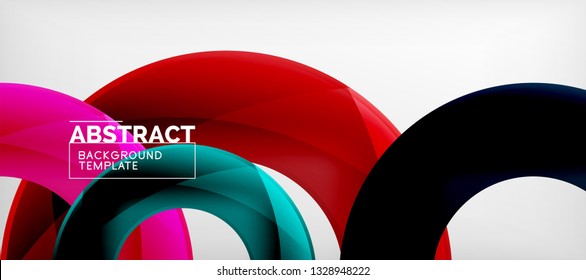 Colorful vector rings geometric abstract background, modern geometric pattern design. Business or technology presentation design template, brochure or flyer pattern, or geometric web banner, minimal