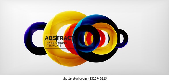 Colorful vector rings geometric abstract background, modern geometric pattern design. Business or technology presentation design template, brochure or flyer pattern, or geometric web banner, minimal