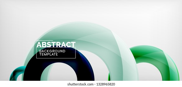 Anillos vectoriales coloridos fondo abstracto geométrico, diseño de patrones geométricos modernos. Plantilla de diseño de presentación comercial o tecnológica, patrón de folleto o folleto, o banner web geométrico, mínimo