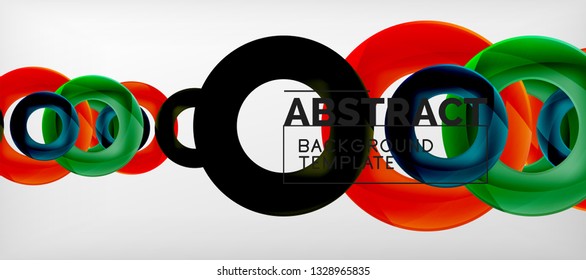Colorful vector rings geometric abstract background, modern geometric pattern design. Business or technology presentation design template, brochure or flyer pattern, or geometric web banner, minimal
