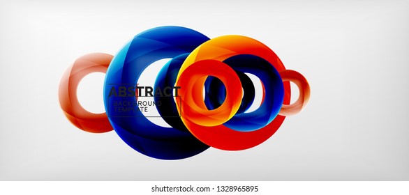 Colorful vector rings geometric abstract background, modern geometric pattern design. Business or technology presentation design template, brochure or flyer pattern, or geometric web banner, minimal