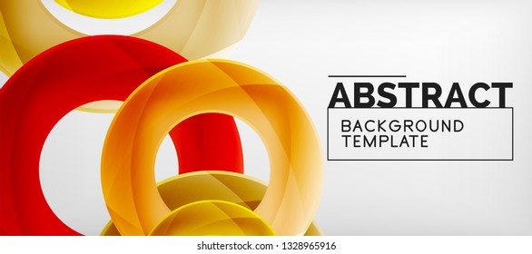 Colorful vector rings geometric abstract background, modern geometric pattern design. Business or technology presentation design template, brochure or flyer pattern, or geometric web banner, minimal