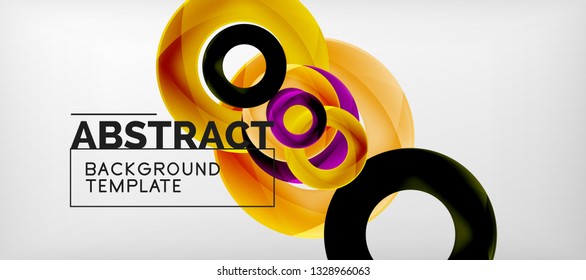 Colorful vector rings geometric abstract background, modern geometric pattern design. Business or technology presentation design template, brochure or flyer pattern, or geometric web banner, minimal