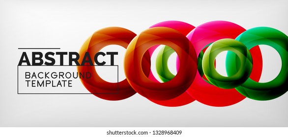 Anillos vectoriales coloridos fondo abstracto geométrico, diseño de patrones geométricos modernos. Plantilla de diseño de presentación comercial o tecnológica, patrón de folleto o folleto, o banner web geométrico, mínimo