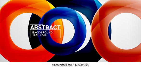 Colorful vector rings geometric abstract background, modern geometric pattern design. Business or technology presentation design template, brochure or flyer pattern, or geometric web banner, minimal