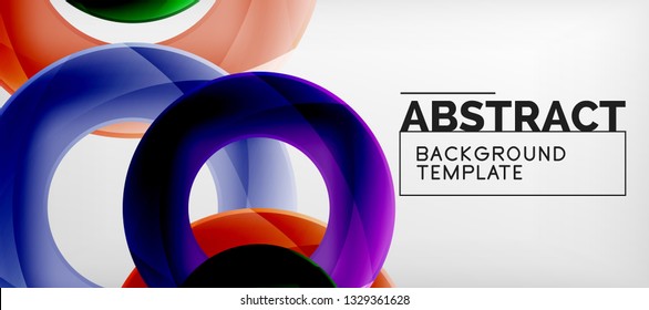 Colorful vector rings geometric abstract background, modern geometric pattern design. Business or technology presentation design template, brochure or flyer pattern, or geometric web banner, minimal