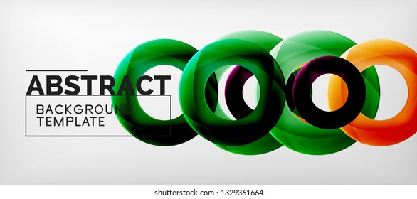 Colorful vector rings geometric abstract background, modern geometric pattern design. Business or technology presentation design template, brochure or flyer pattern, or geometric web banner, minimal