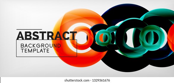 Anéis vetoriais coloridos fundo abstrato geométrico, design de padrão geométrico moderno. Modelo de design de apresentação de negócios ou tecnologia, padrão de folheto ou folheto, ou banner web geométrico, mínimo