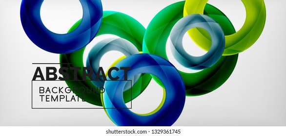 Anillos vectoriales coloridos fondo abstracto geométrico, diseño de patrones geométricos modernos. Plantilla de diseño de presentación comercial o tecnológica, patrón de folleto o folleto, o banner web geométrico, mínimo