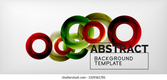 Colorful vector rings geometric abstract background, modern geometric pattern design. Business or technology presentation design template, brochure or flyer pattern, or geometric web banner, minimal