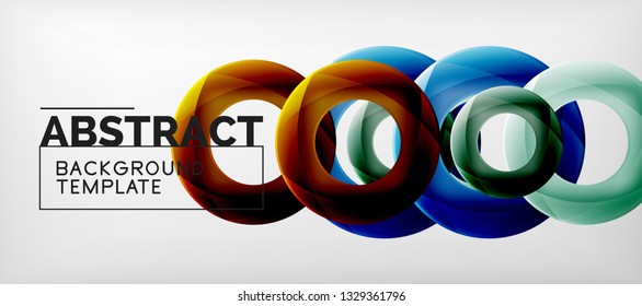 Anillos vectoriales coloridos fondo abstracto geométrico, diseño de patrones geométricos modernos. Plantilla de diseño de presentación comercial o tecnológica, patrón de folleto o folleto, o banner web geométrico, mínimo