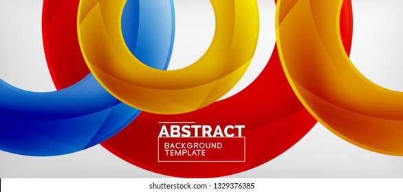 Colorful vector rings geometric abstract background, modern geometric pattern design. Business or technology presentation design template, brochure or flyer pattern, or geometric web banner, minimal