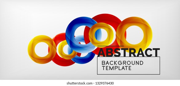 Colorful vector rings geometric abstract background, modern geometric pattern design. Business or technology presentation design template, brochure or flyer pattern, or geometric web banner, minimal