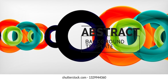 Colorful vector rings geometric abstract background, modern geometric pattern design. Business or technology presentation design template, brochure or flyer pattern, or geometric web banner, minimal