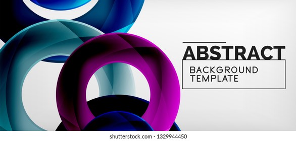 Colorful vector rings geometric abstract background, modern geometric pattern design. Business or technology presentation design template, brochure or flyer pattern, or geometric web banner, minimal