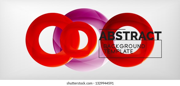 Anéis vetoriais coloridos fundo abstrato geométrico, design de padrão geométrico moderno. Modelo de design de apresentação de negócios ou tecnologia, padrão de folheto ou folheto, ou banner web geométrico, mínimo