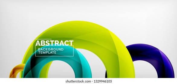 Colorful vector rings geometric abstract background, modern geometric pattern design. Business or technology presentation design template, brochure or flyer pattern, or geometric web banner, minimal